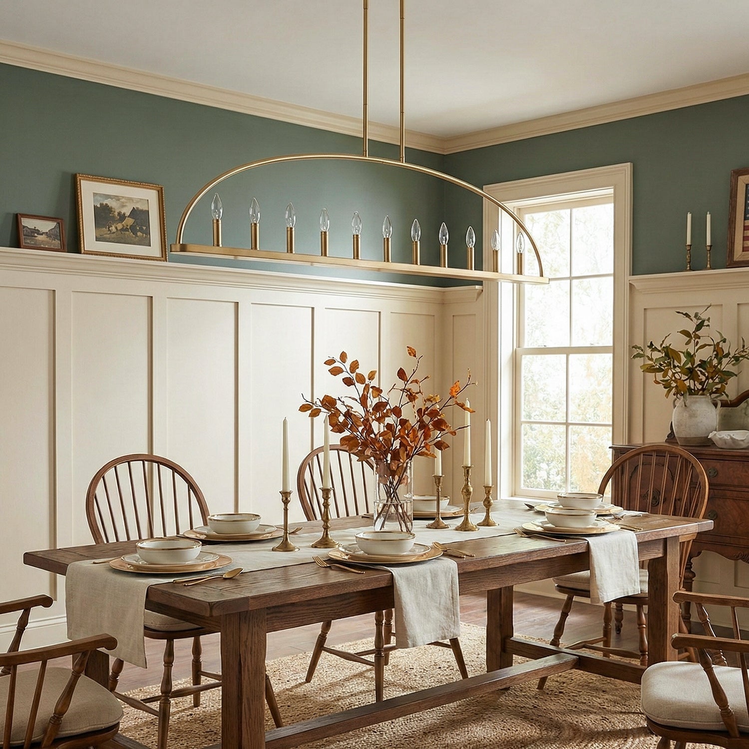 Abbott Minimalist Iron Linear Chandelier