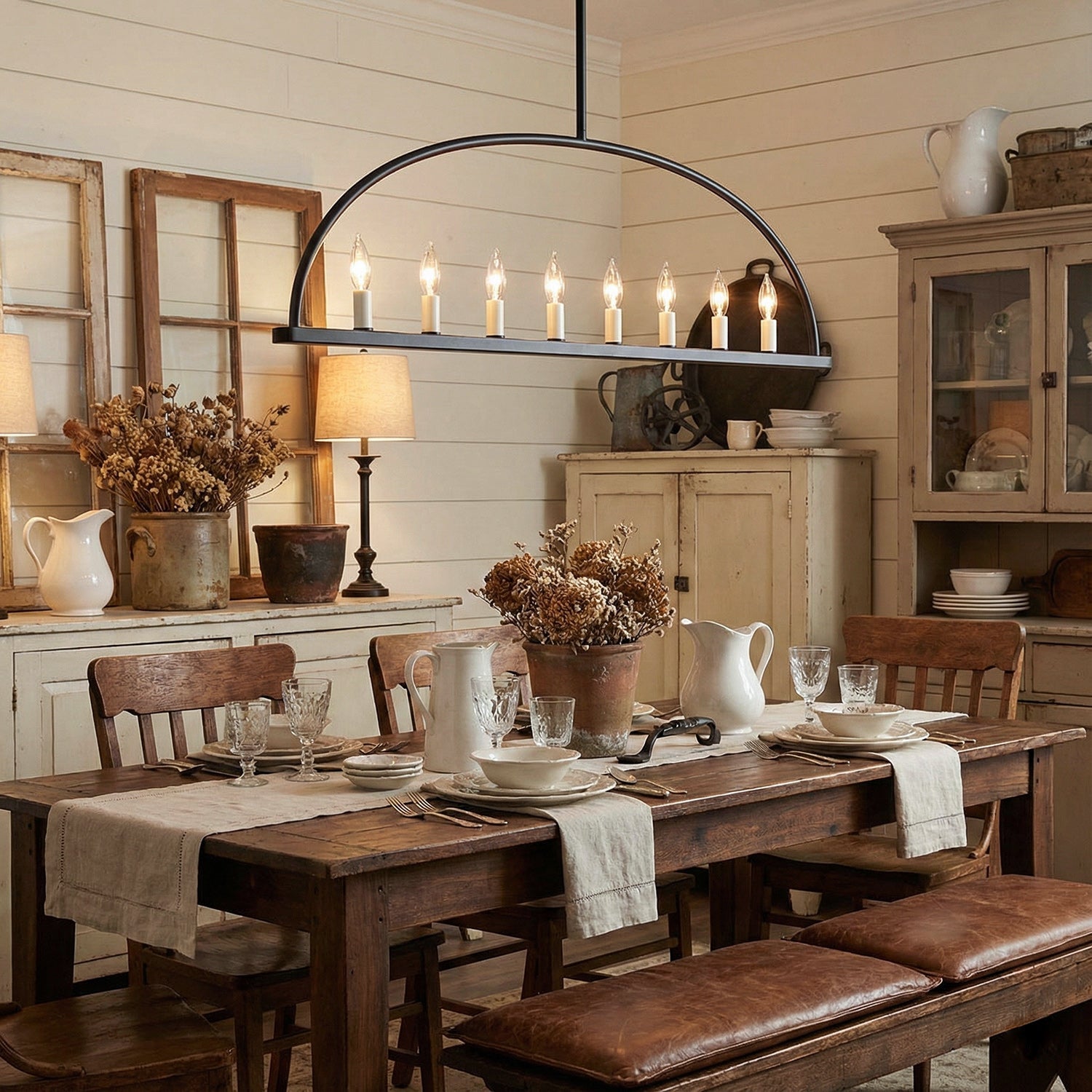 Abbott Minimalist Iron Linear Chandelier