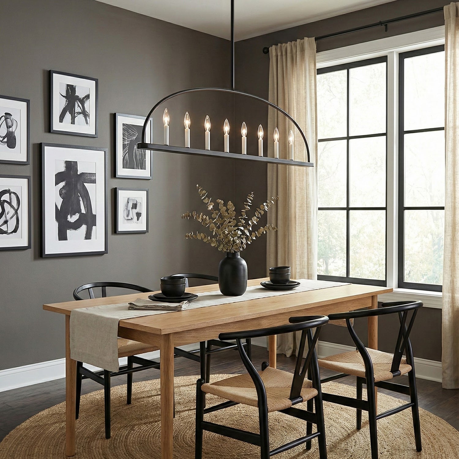 Abbott Minimalist Iron Linear Chandelier