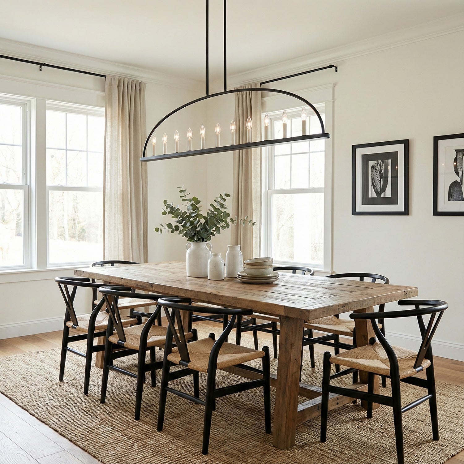 Abbott Minimalist Iron Linear Chandelier