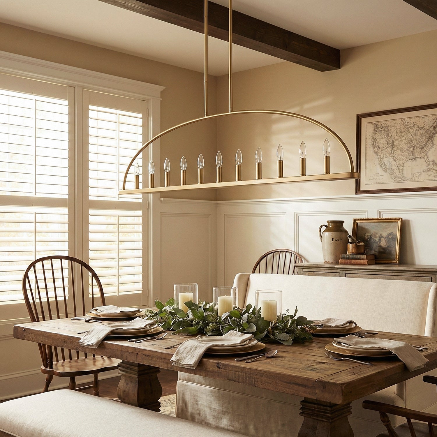 Abbott Minimalist Iron Linear Chandelier