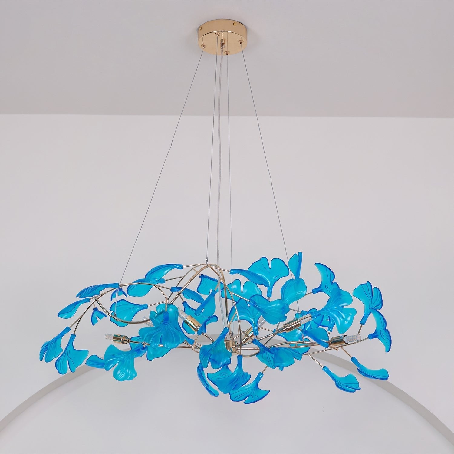 Eurvinen Luxury Ginkgo Leaf Metal Chandelier - Blowlighting