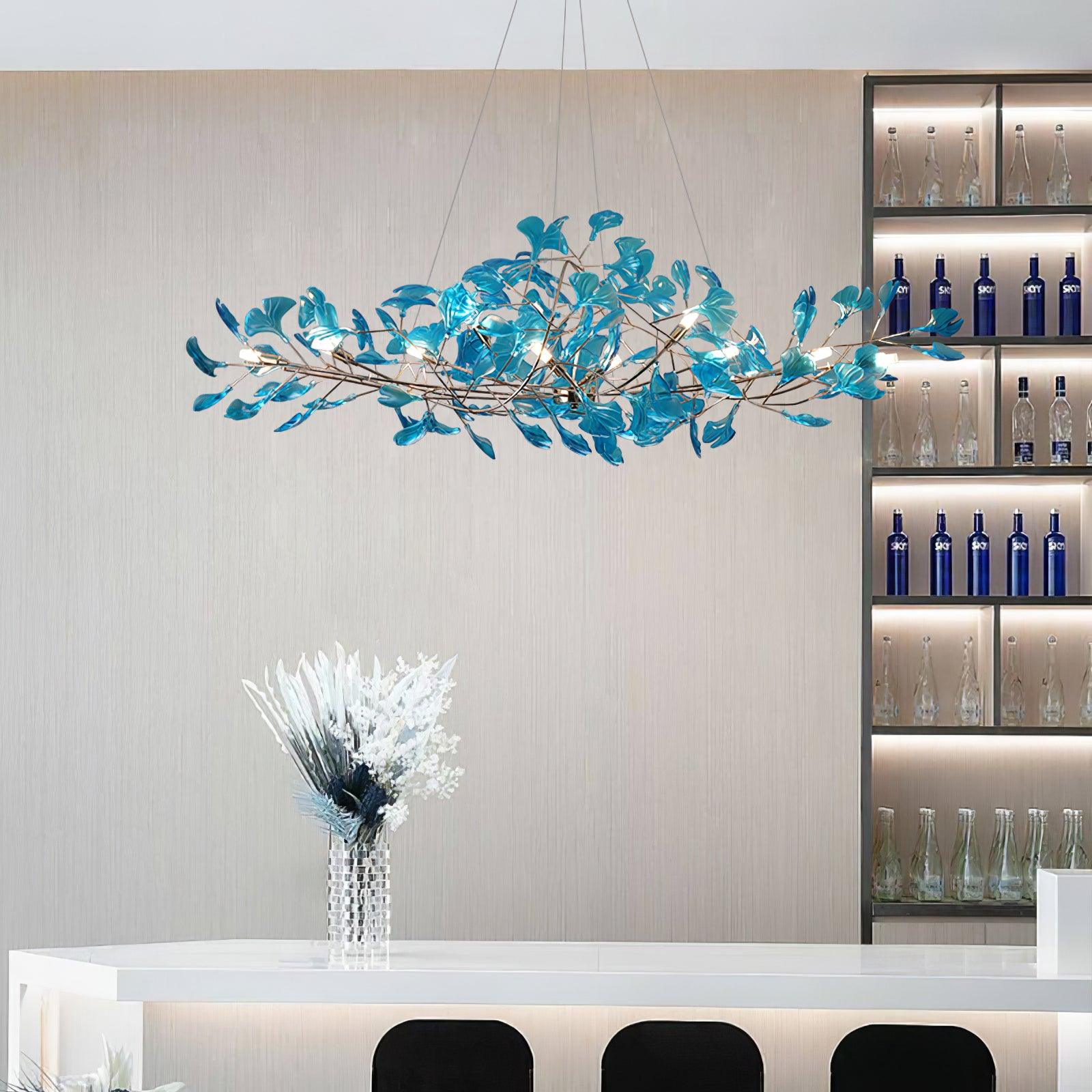 Eurvinen Luxury Ginkgo Leaf Metal Chandelier - Blowlighting