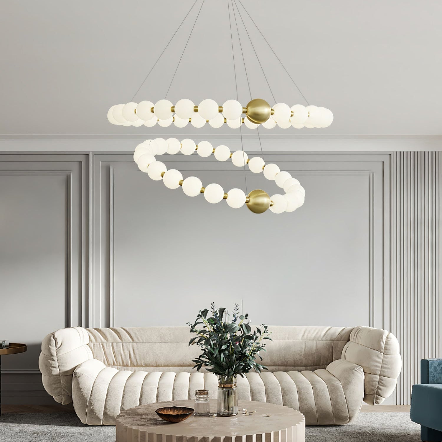 Cetalan Elegance Art Pearls Plastic Chandelier - Blowlighting