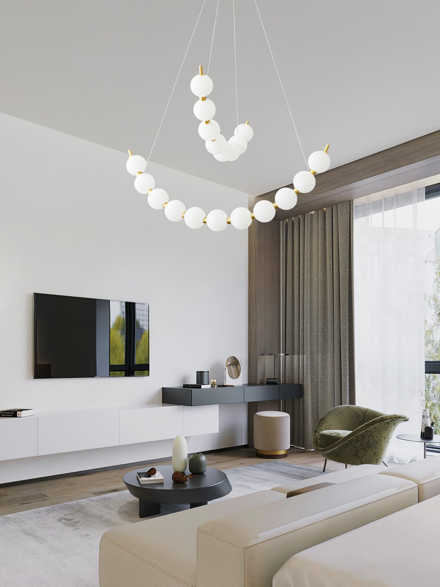 Cetalan Elegance Art Pearls Plastic Chandelier - Blowlighting