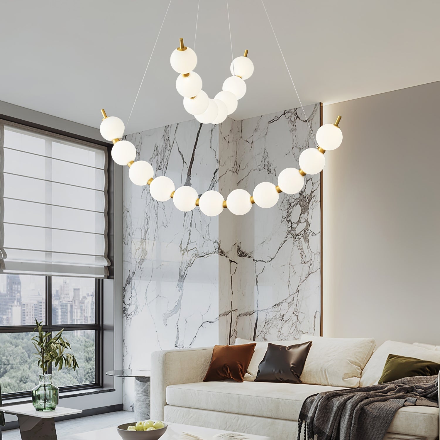 Cetalan Elegance Art Pearls Plastic Chandelier - Blowlighting