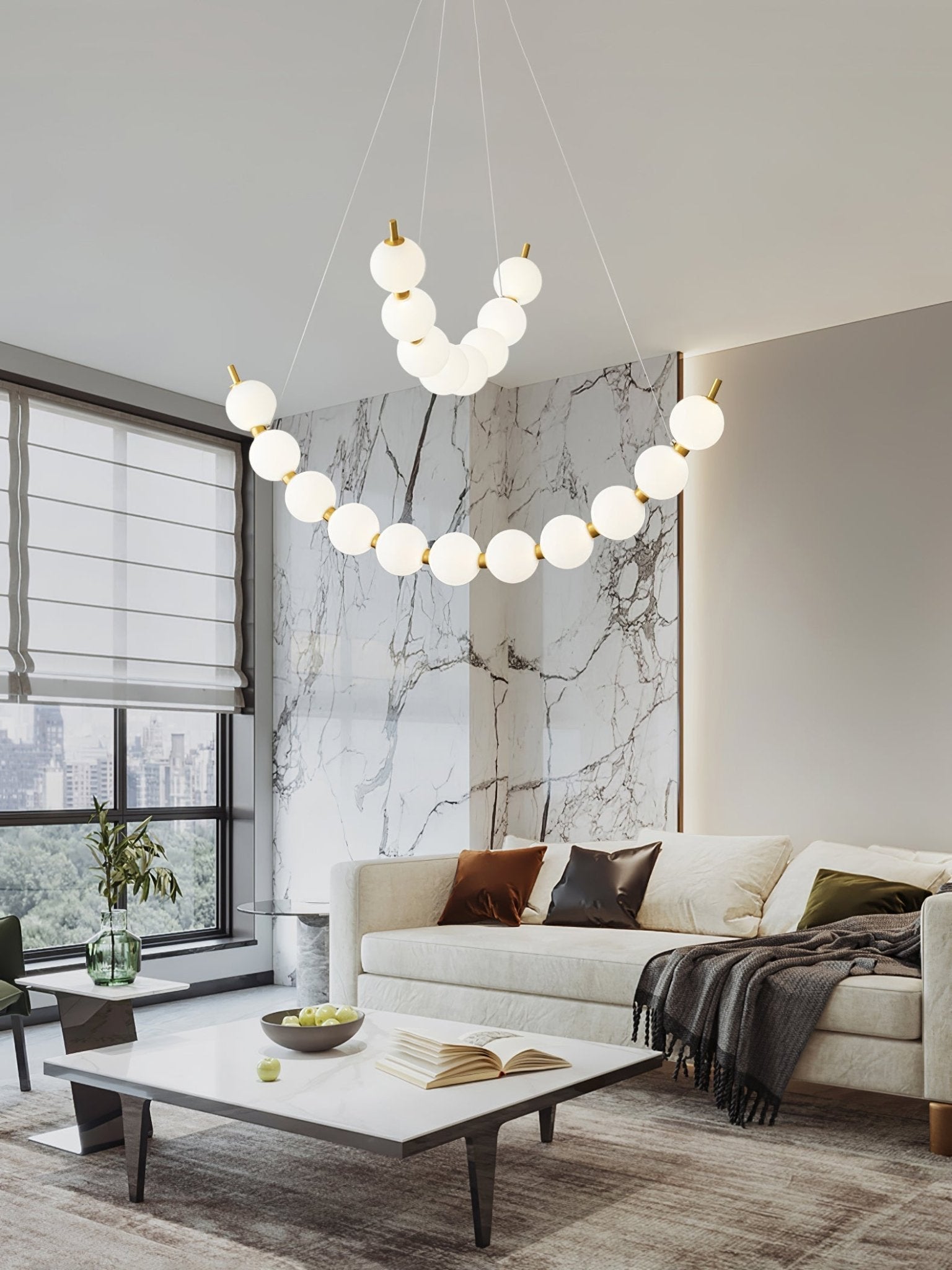 Cetalan Elegance Art Pearls Plastic Chandelier - Blowlighting