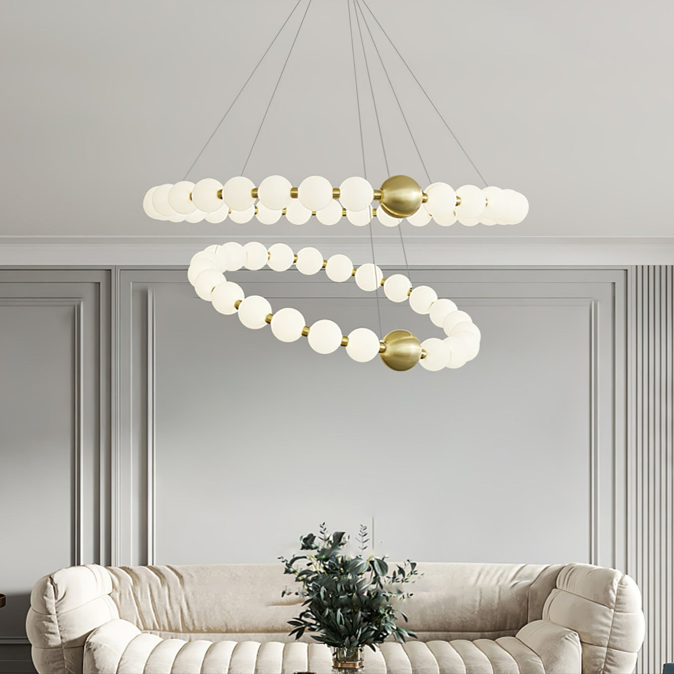Cetalan Elegance Art Pearls Plastic Chandelier - Blowlighting
