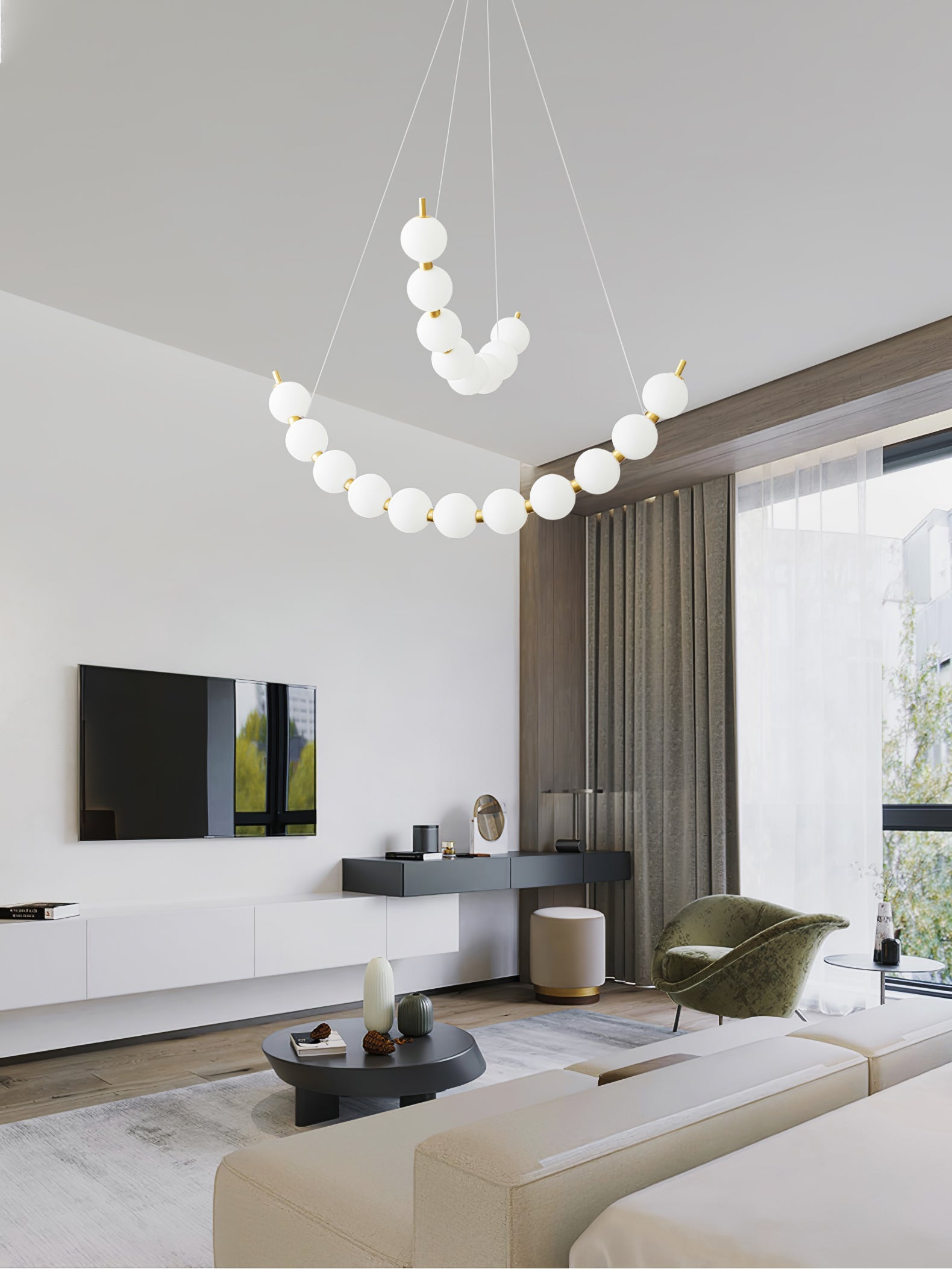 Cetalan Elegance Art Pearls Plastic Chandelier - Blowlighting