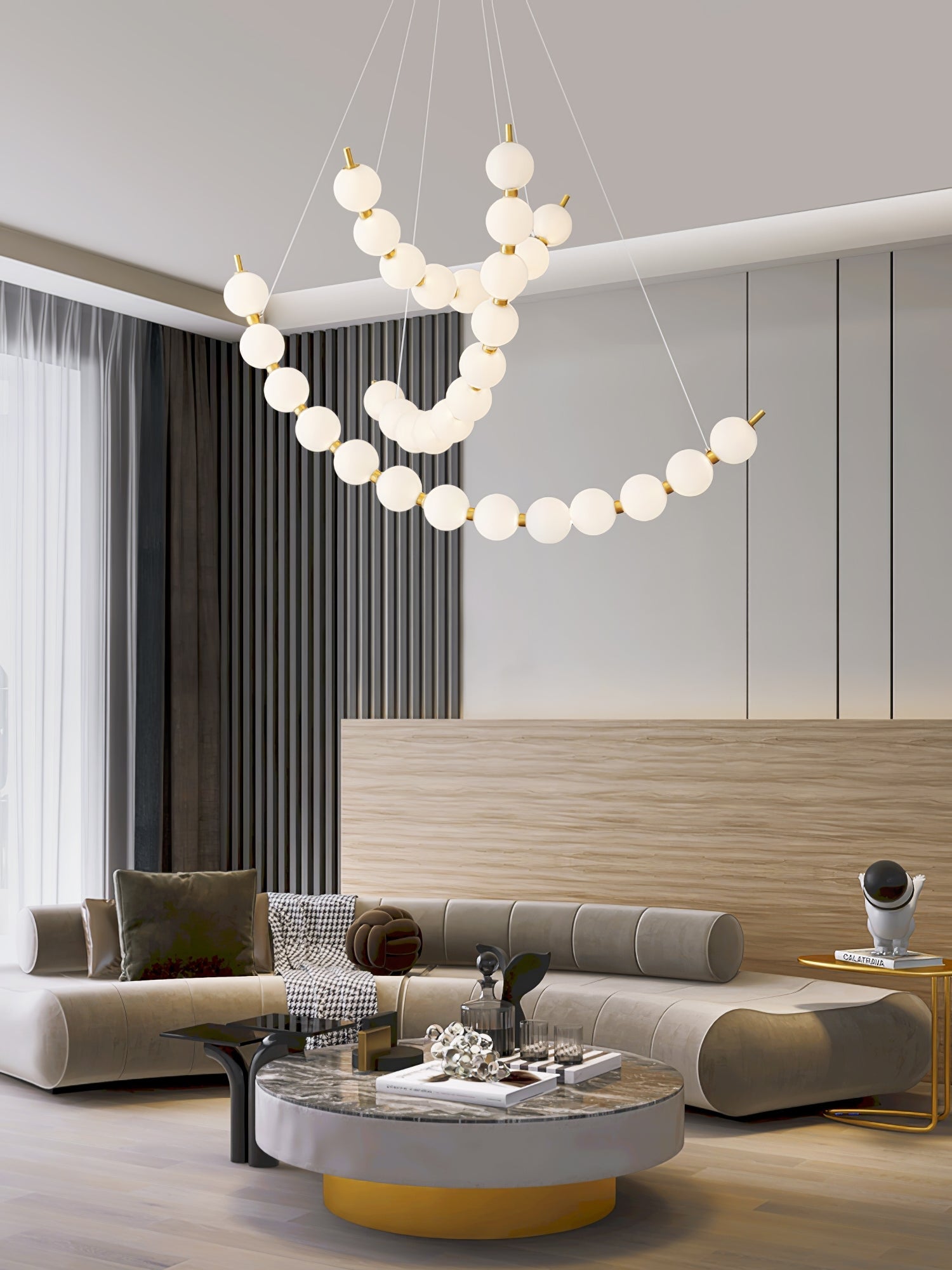 Cetalan Elegance Art Pearls Plastic Chandelier - Blowlighting