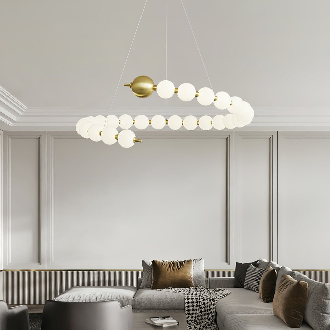 Cetalan Elegance Art Pearls Plastic Chandelier - Blowlighting