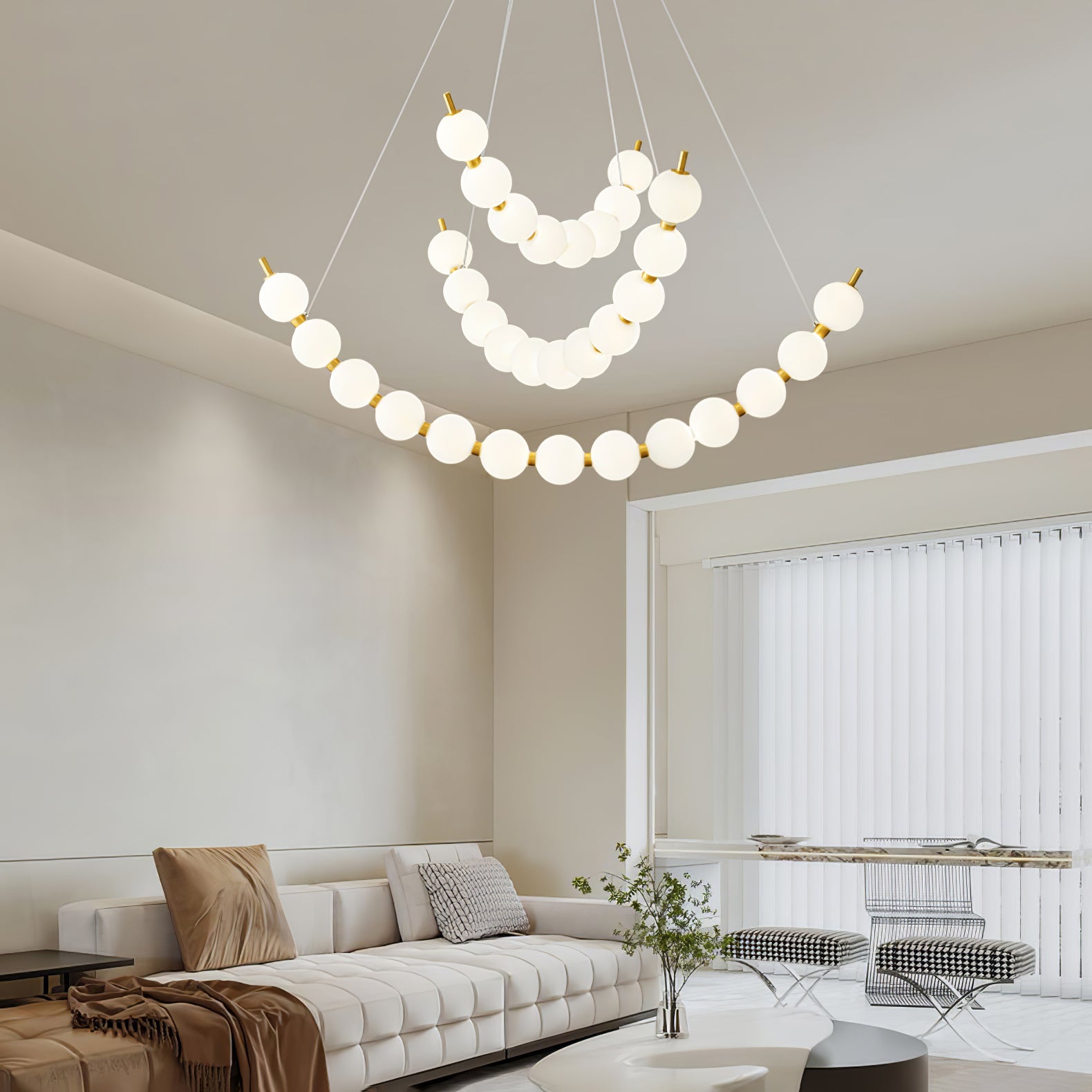Cetalan Elegance Art Pearls Plastic Chandelier - Blowlighting
