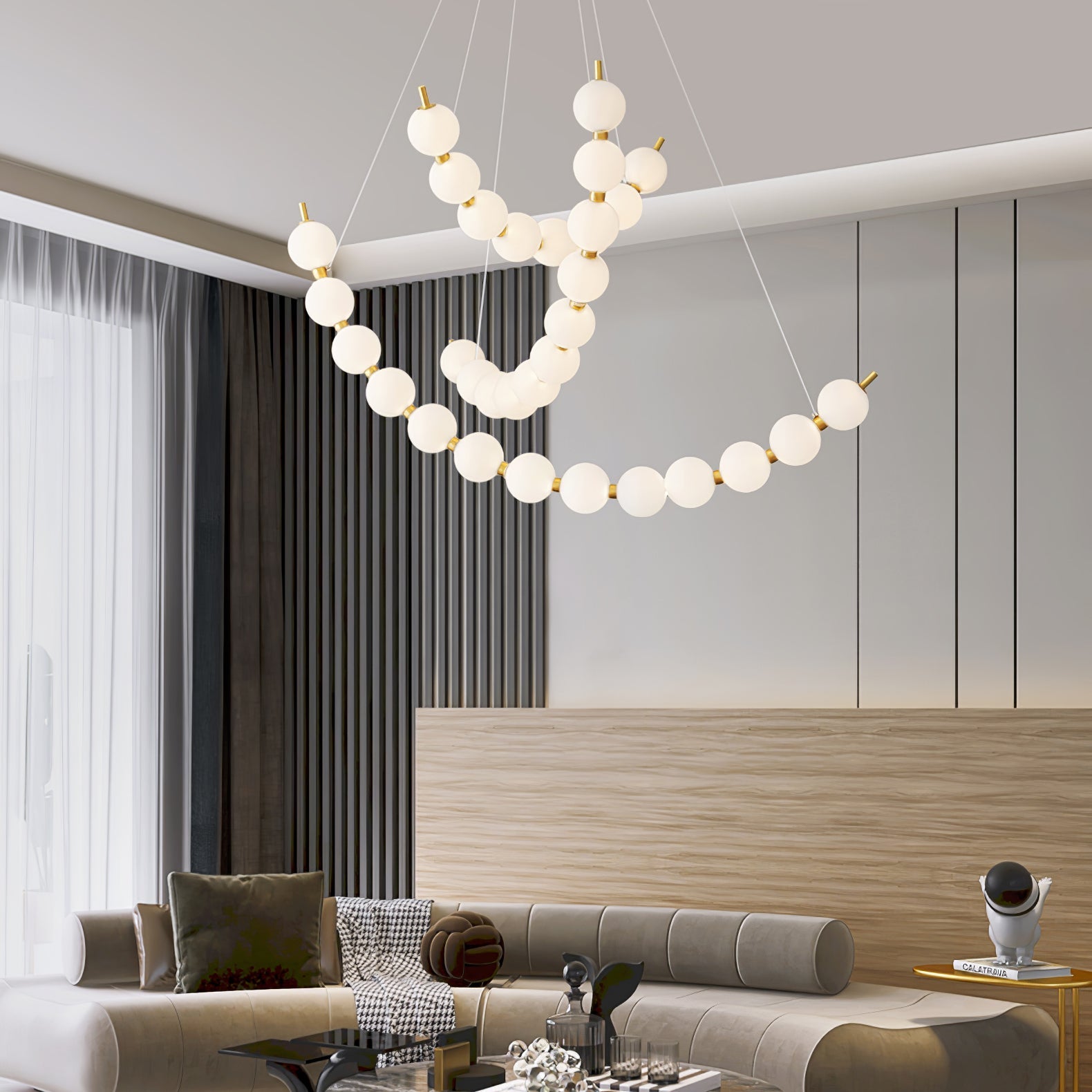 Cetalan Elegance Art Pearls Plastic Chandelier - Blowlighting