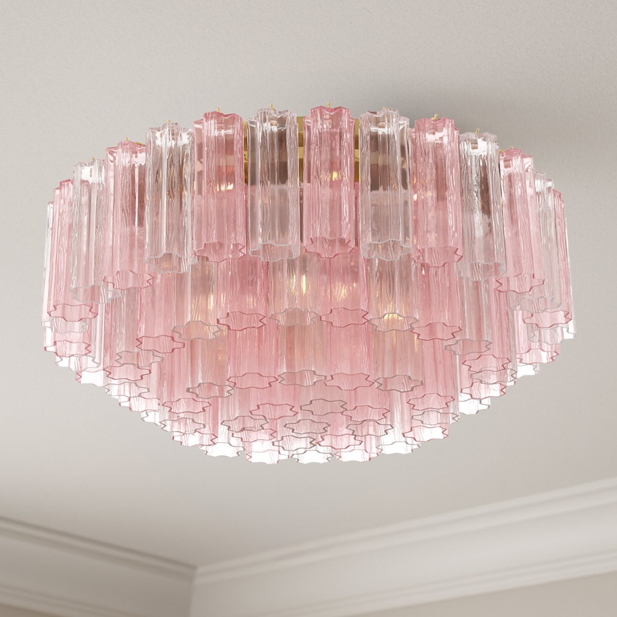 Aurora Ceiling Lamp Glass Tube Layered Amber - Blowlighting