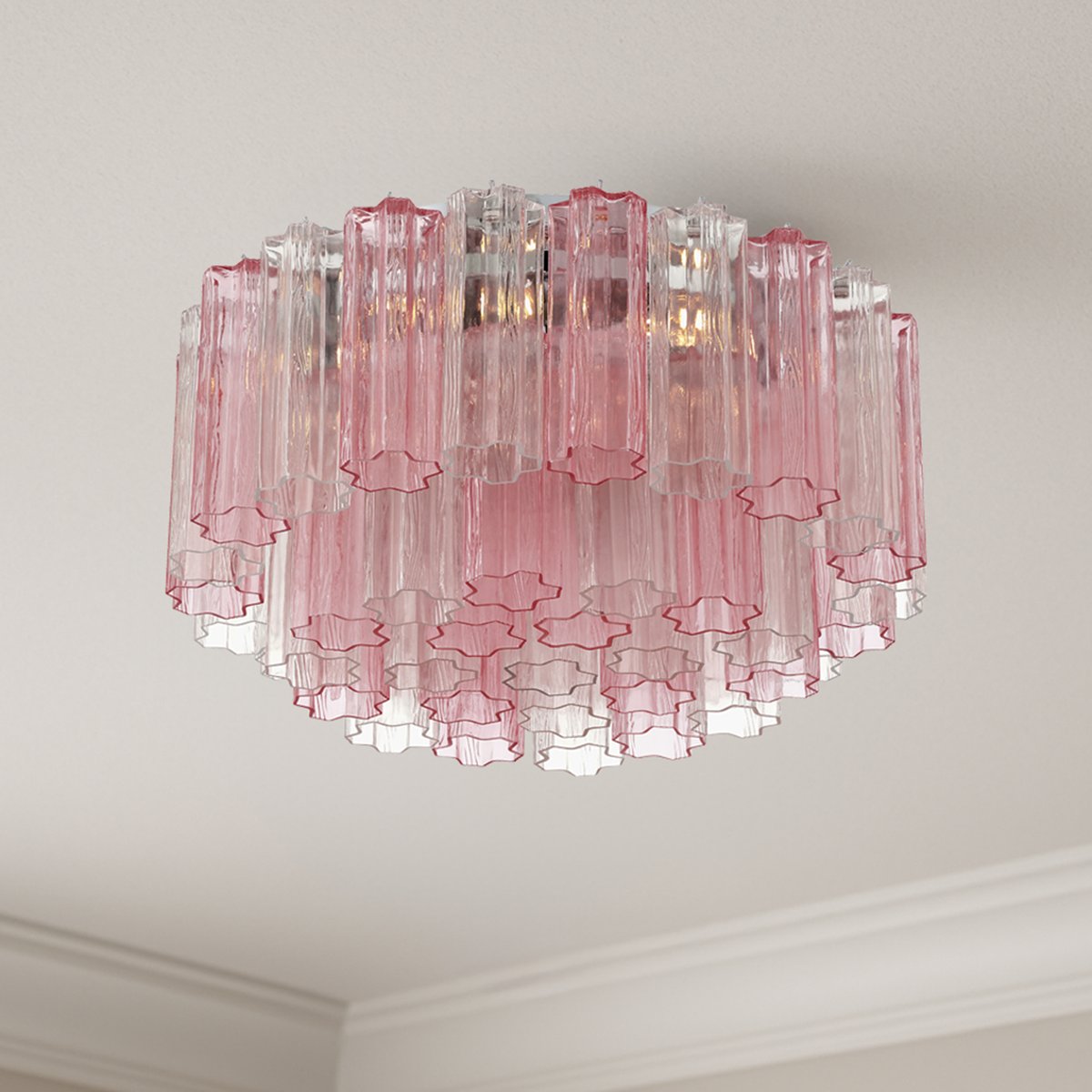 Aurora Ceiling Lamp Glass Tube Layered Amber - Blowlighting