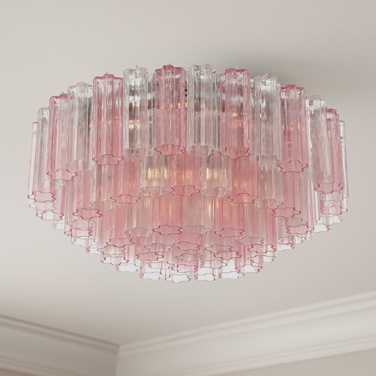 Aurora Ceiling Lamp Glass Tube Layered Amber - Blowlighting