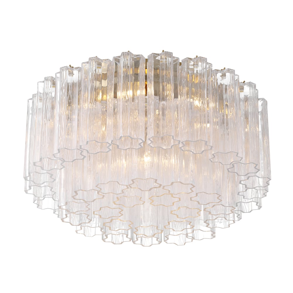 Aurora Ceiling Lamp Glass Tube Layered Amber - Blowlighting