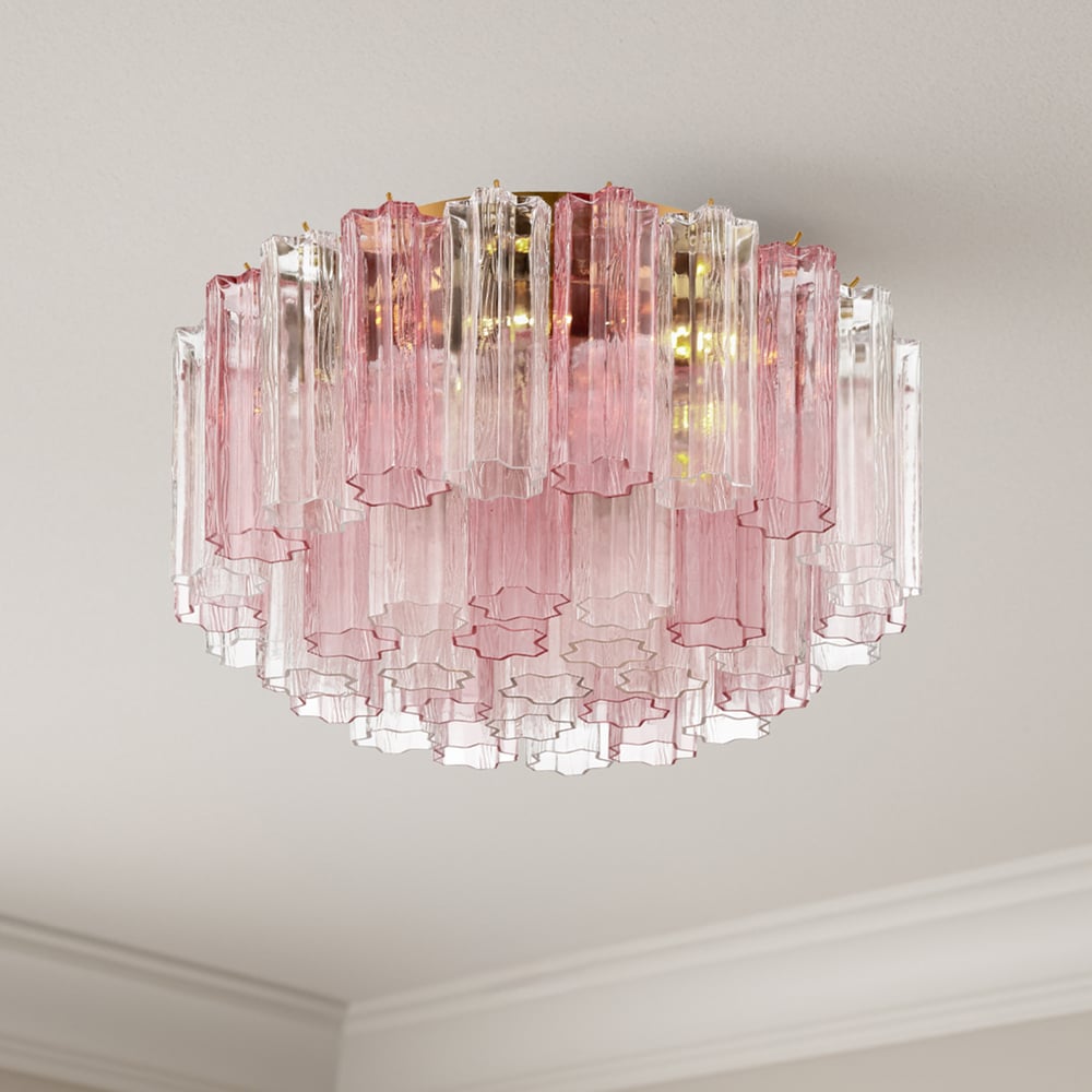 Aurora Ceiling Lamp Glass Tube Layered Amber - Blowlighting