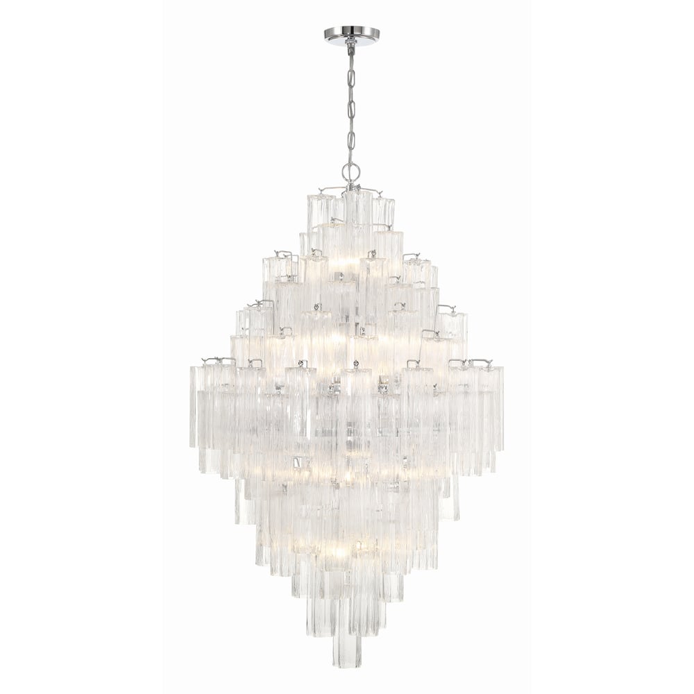 Aurora Diamond Chandelier Glass Tube Layered Amber - Blowlighting