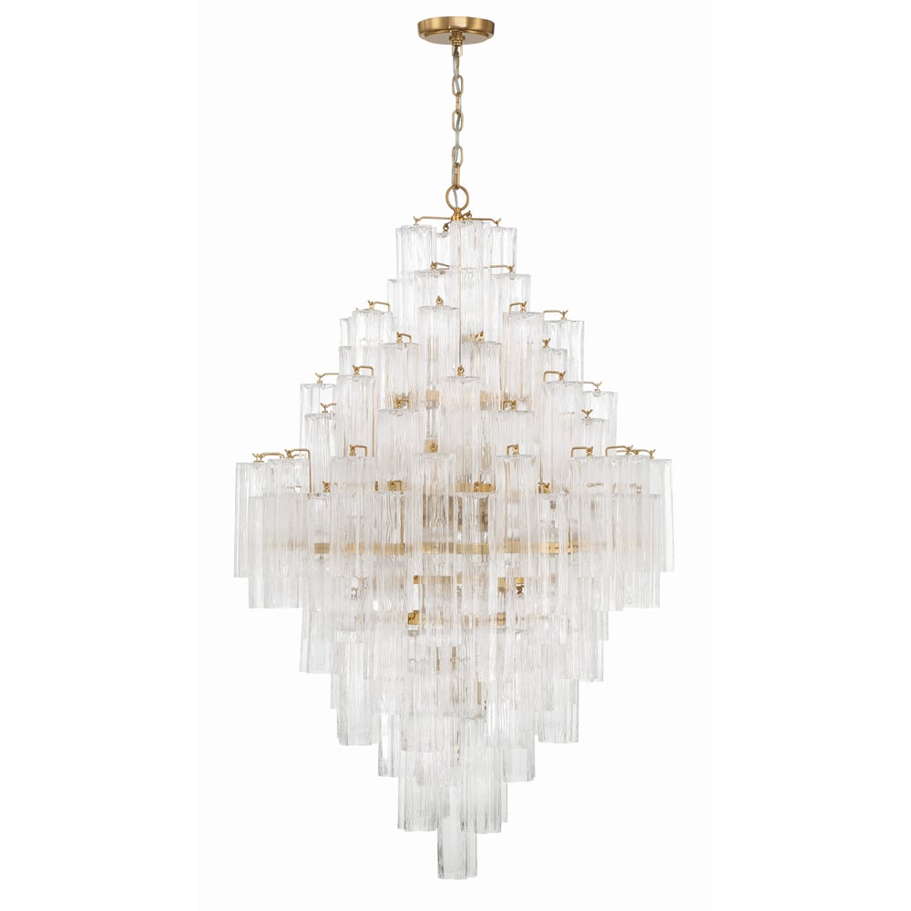 Aurora Diamond Chandelier Glass Tube Layered Amber - Blowlighting