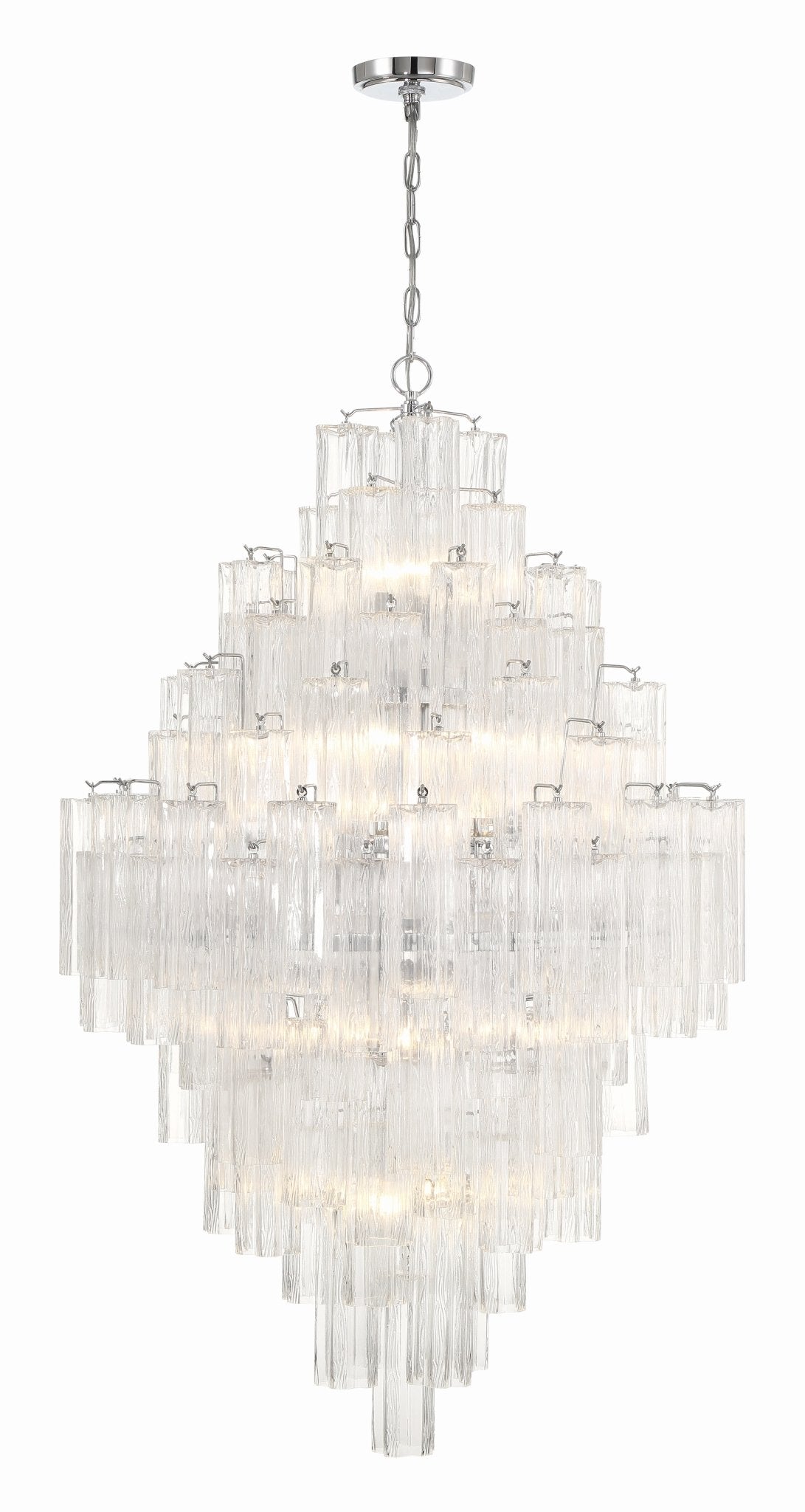 Aurora Diamond Chandelier Glass Tube Layered Amber - Blowlighting