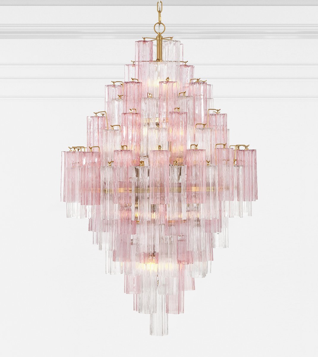 Aurora Diamond Chandelier Glass Tube Layered Amber - Blowlighting