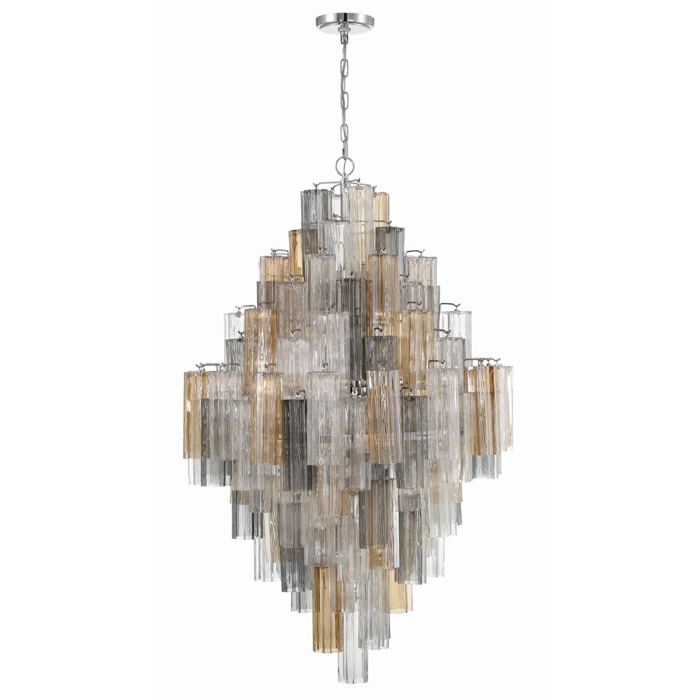 Aurora Diamond Chandelier Glass Tube Layered Amber - Blowlighting