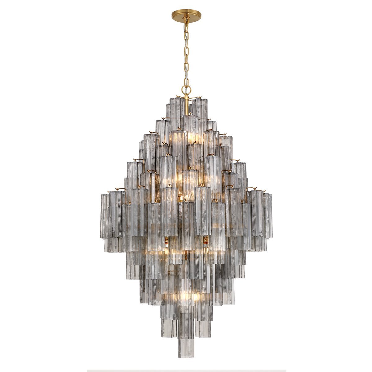 Aurora Diamond Chandelier Glass Tube Layered Amber - Blowlighting