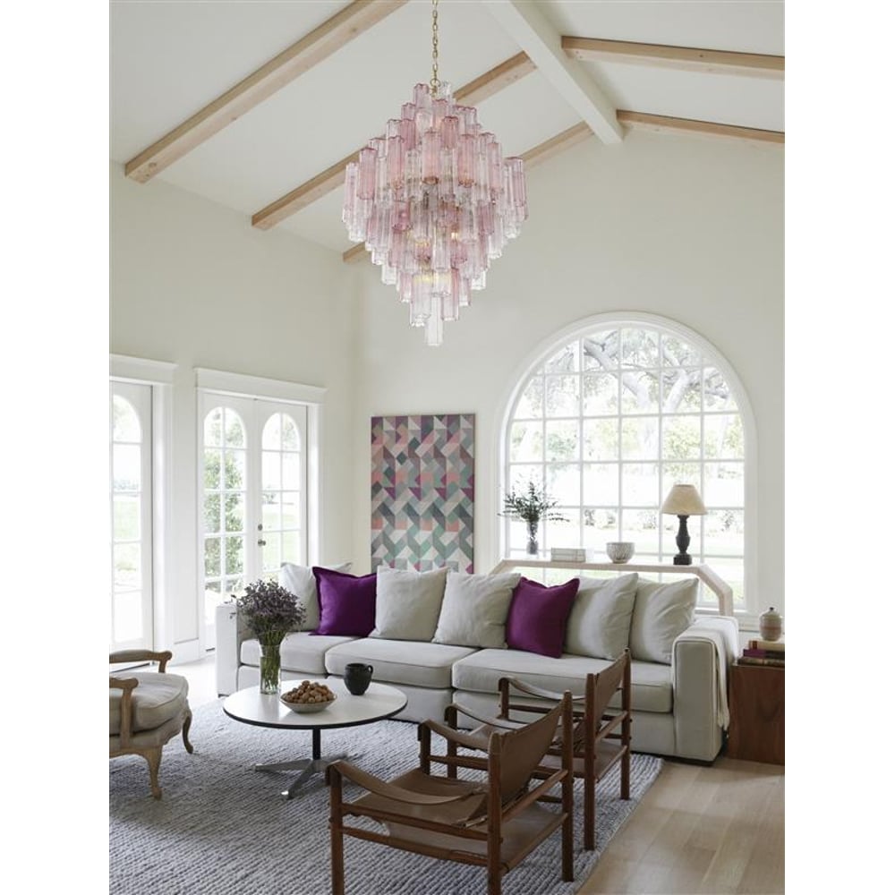 Aurora Diamond Chandelier Glass Tube Layered Amber - Blowlighting