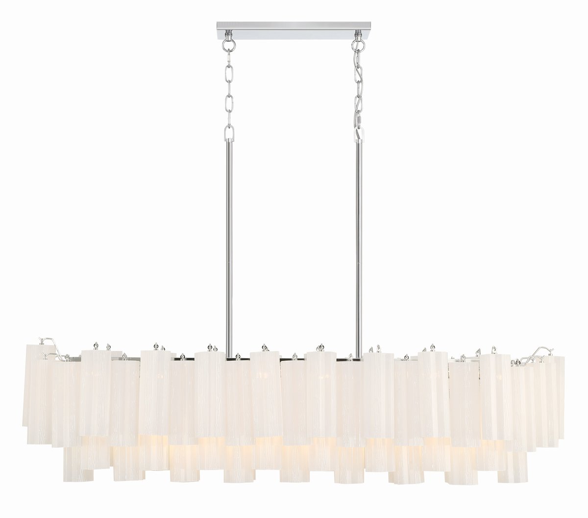 Aurora Linear Chandelier Glass Tube Tiered Amber - Blowlighting