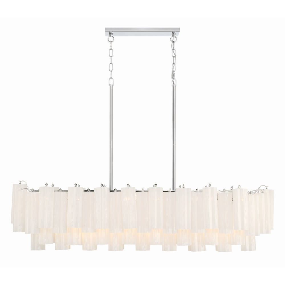 Aurora Linear Chandelier Glass Tube Tiered Amber - Blowlighting