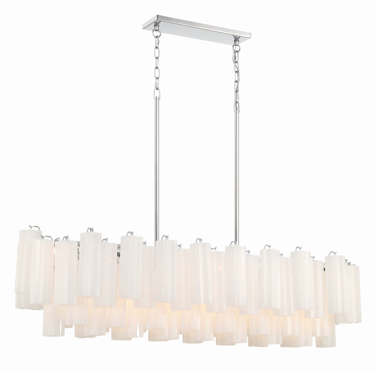 Aurora Linear Chandelier Glass Tube Tiered Amber - Blowlighting