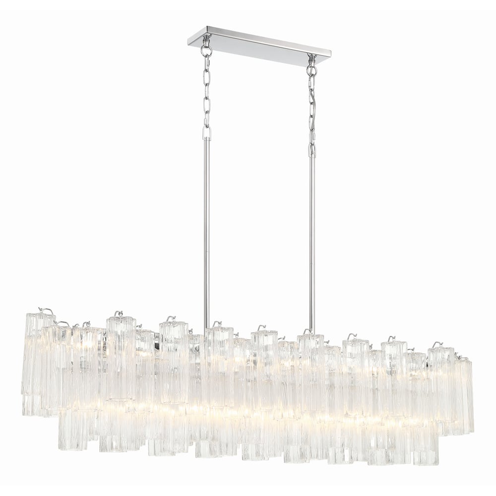 Aurora Linear Chandelier Glass Tube Tiered Amber - Blowlighting