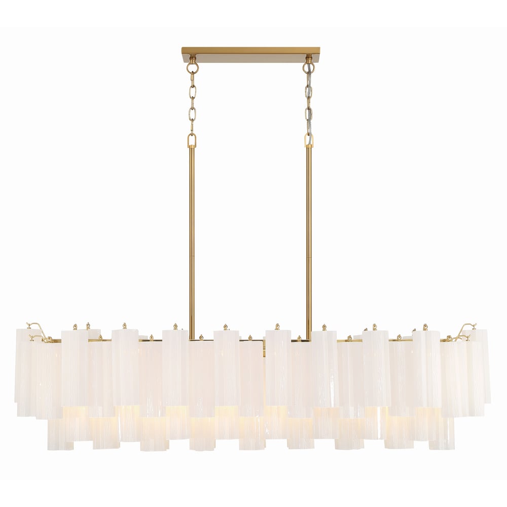 Aurora Linear Chandelier Glass Tube Tiered Amber - Blowlighting
