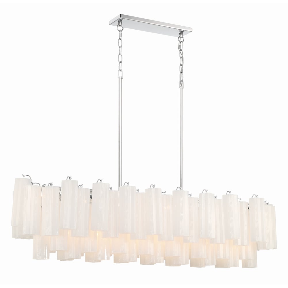 Aurora Linear Chandelier Glass Tube Tiered Amber - Blowlighting
