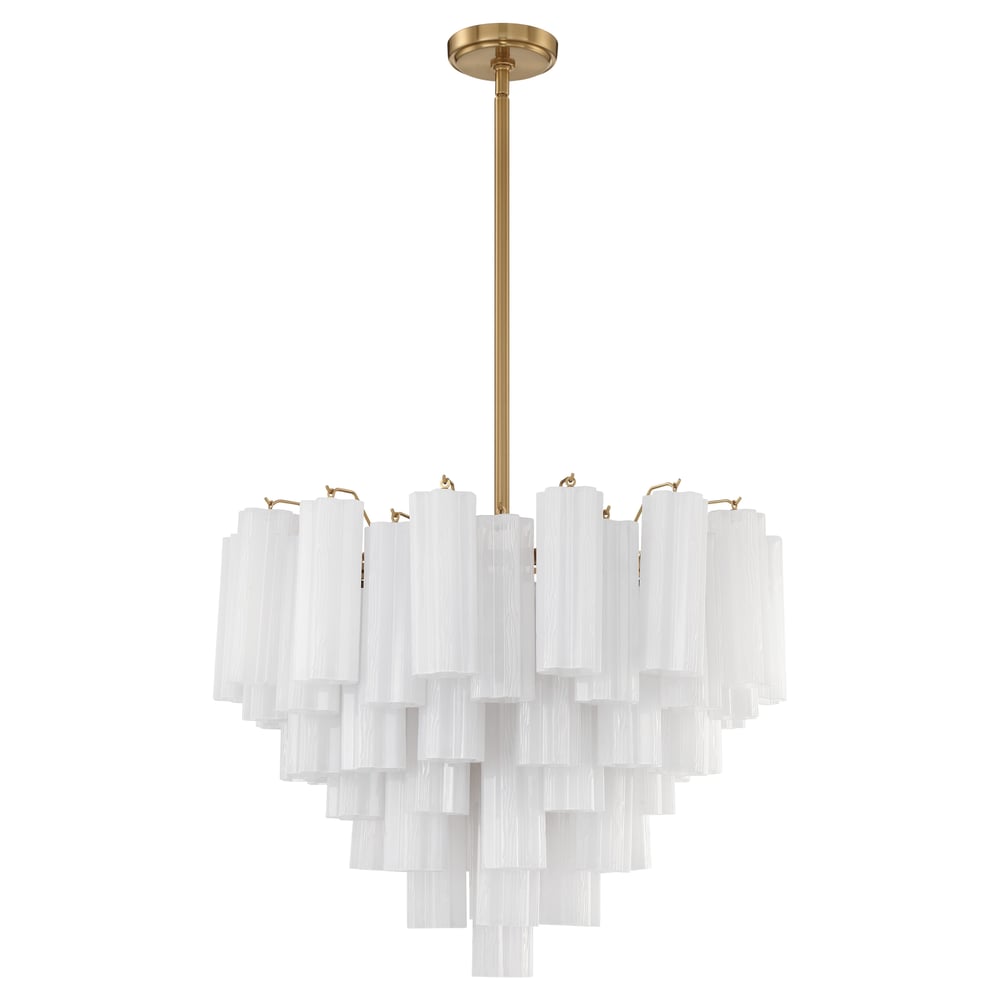 Aurora Murano Chandelier Glass Tube Layered Amber - Blowlighting