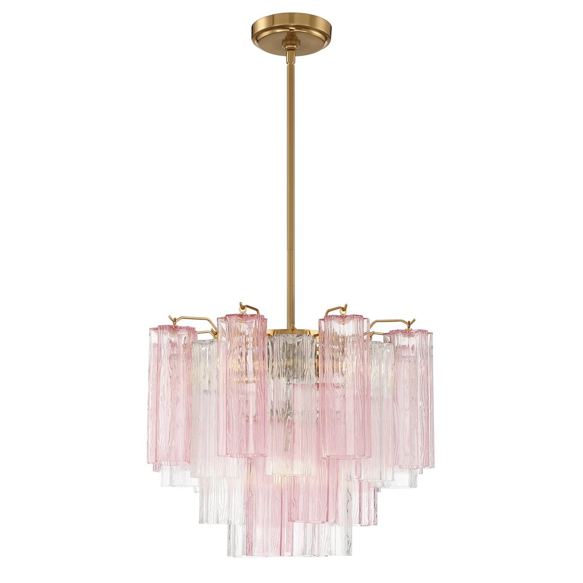 Aurora Murano Chandelier Glass Tube Layered Amber - Blowlighting