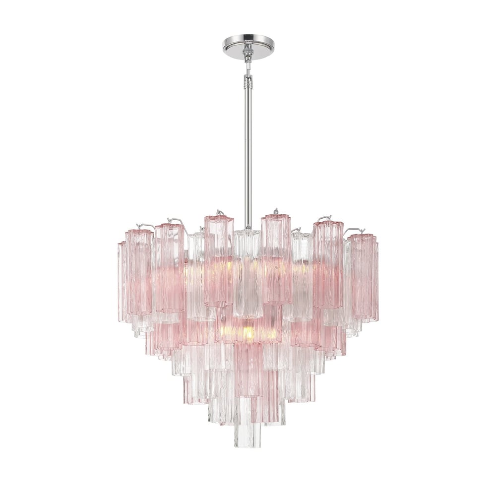 Aurora Murano Chandelier Glass Tube Layered Amber - Blowlighting
