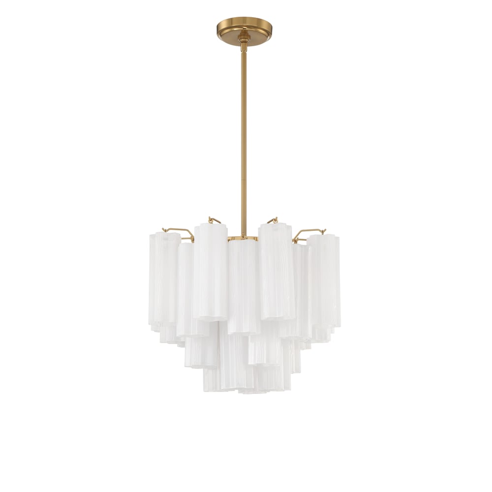 Aurora Murano Chandelier Glass Tube Layered Amber - Blowlighting