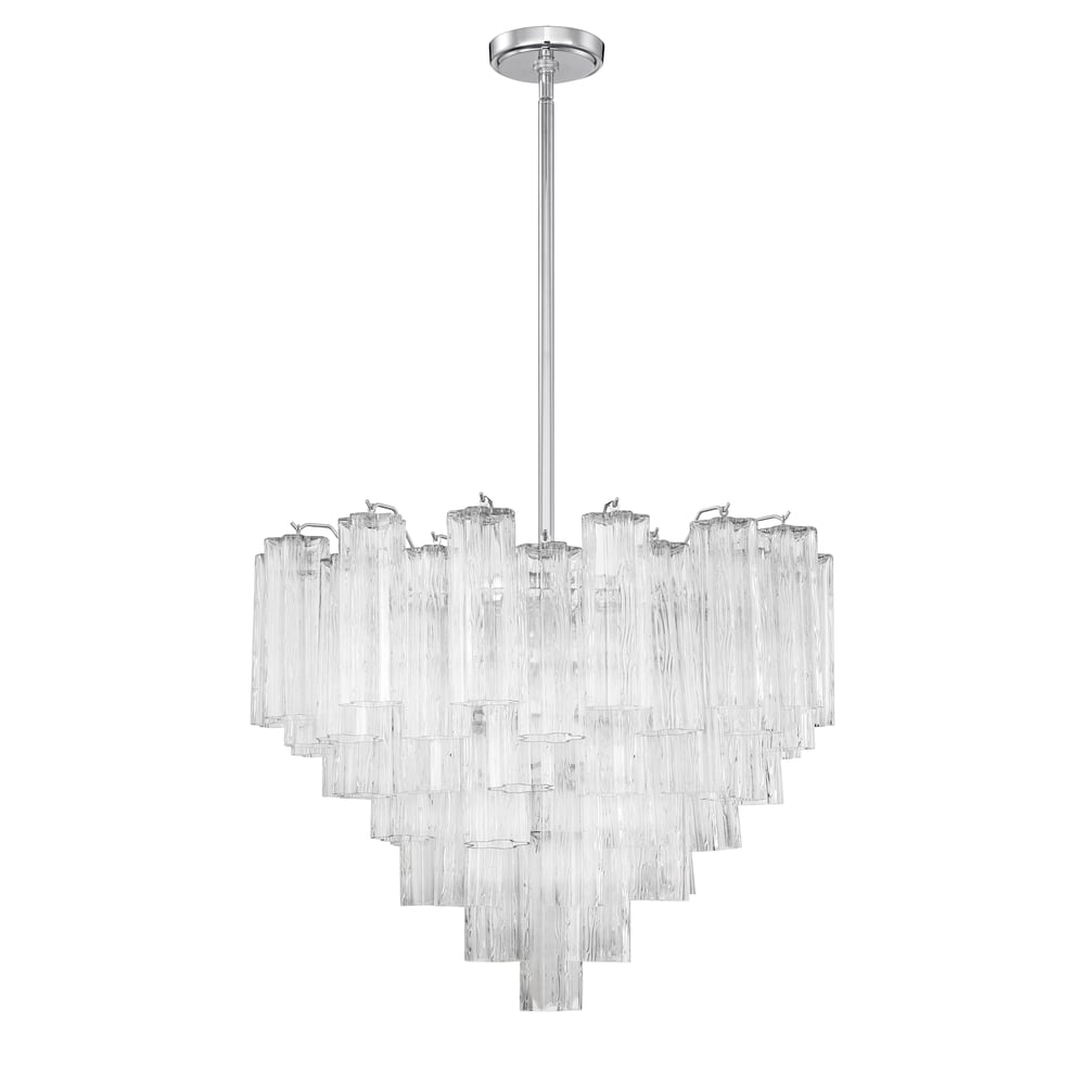 Aurora Murano Chandelier Glass Tube Layered Amber - Blowlighting