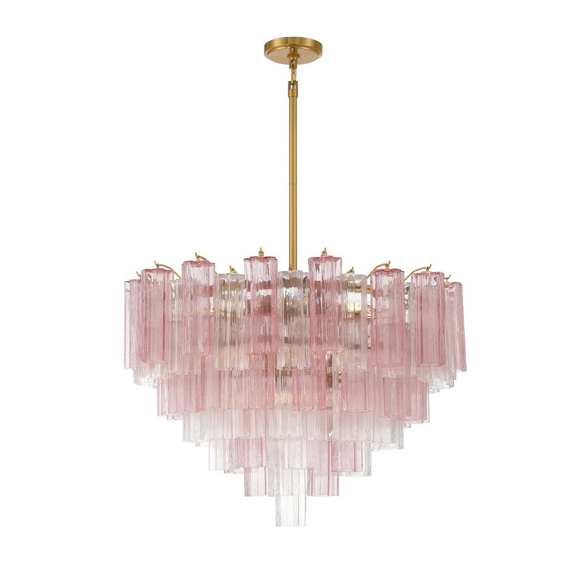 Aurora Murano Chandelier Glass Tube Layered Amber - Blowlighting