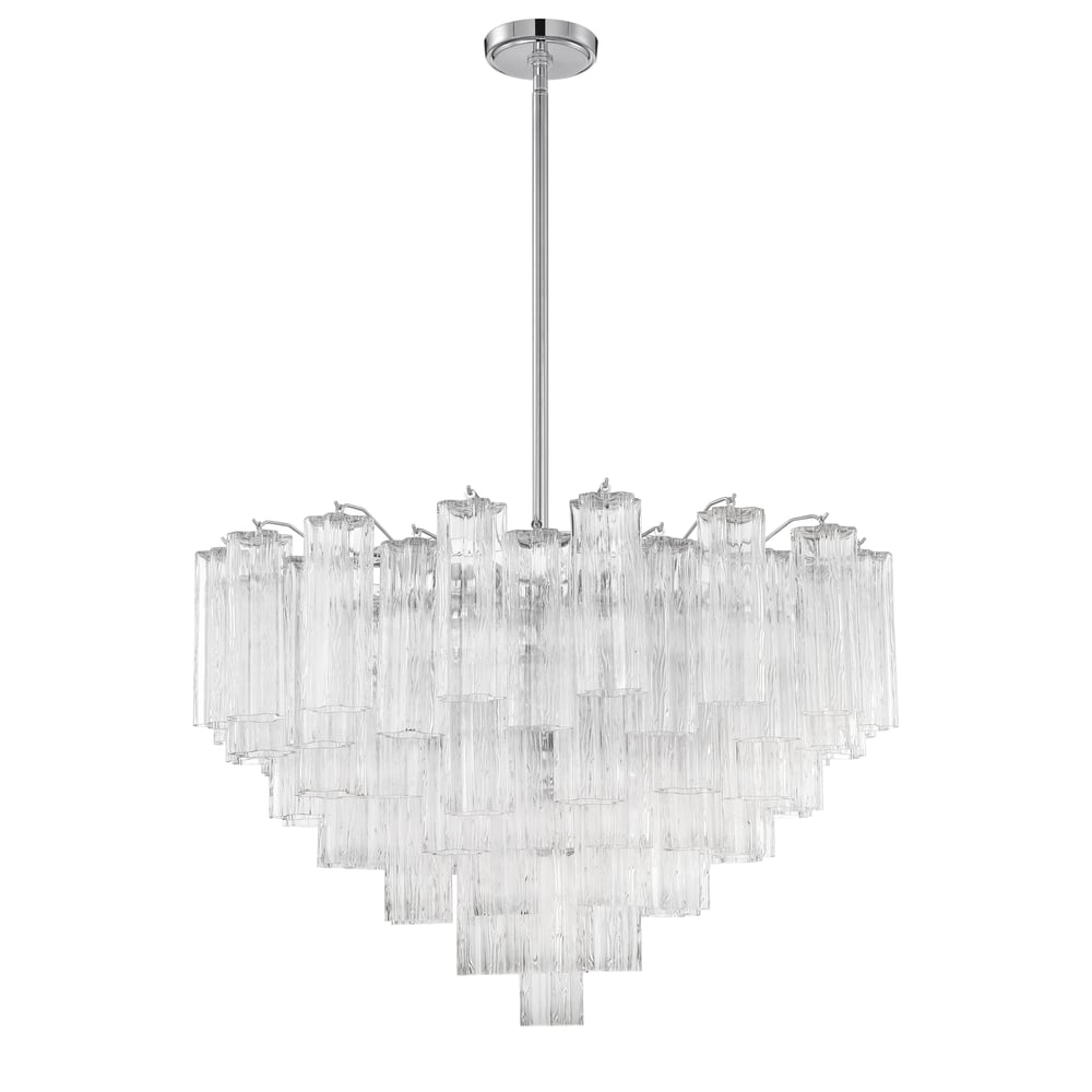 Aurora Murano Chandelier Glass Tube Layered Amber - Blowlighting