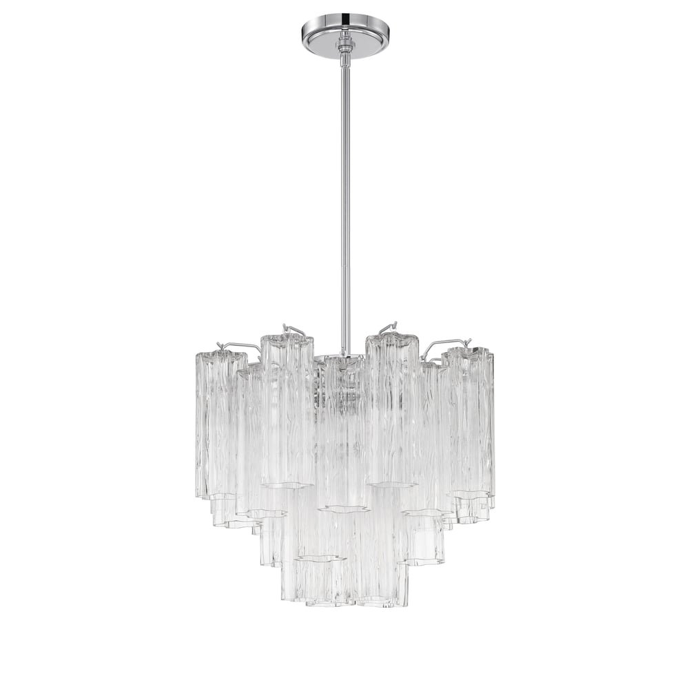 Aurora Murano Chandelier Glass Tube Layered Amber - Blowlighting