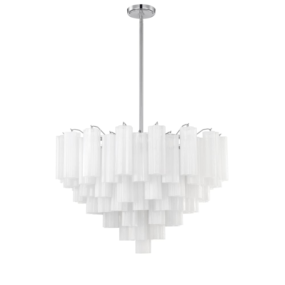 Aurora Murano Chandelier Glass Tube Layered Amber - Blowlighting
