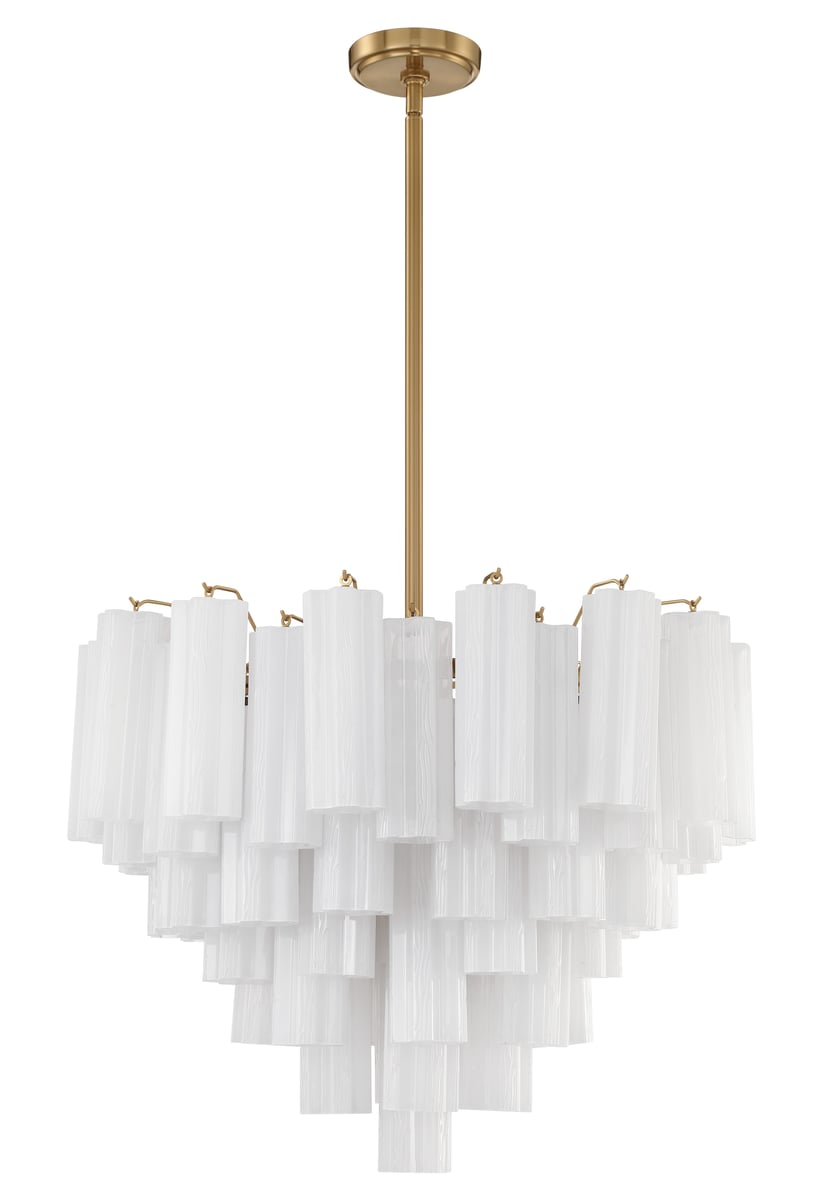 Aurora Murano Chandelier Glass Tube Layered Amber - Blowlighting