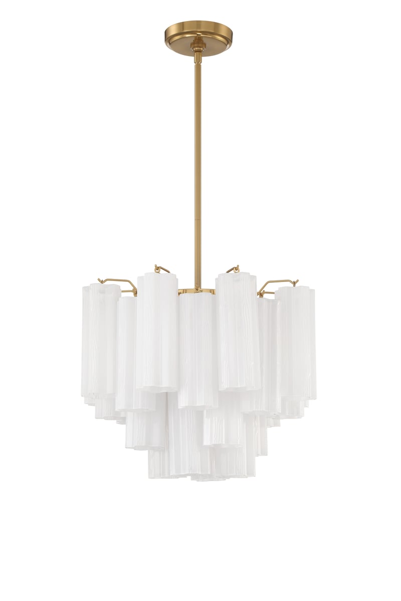 Aurora Murano Chandelier Glass Tube Layered Amber - Blowlighting