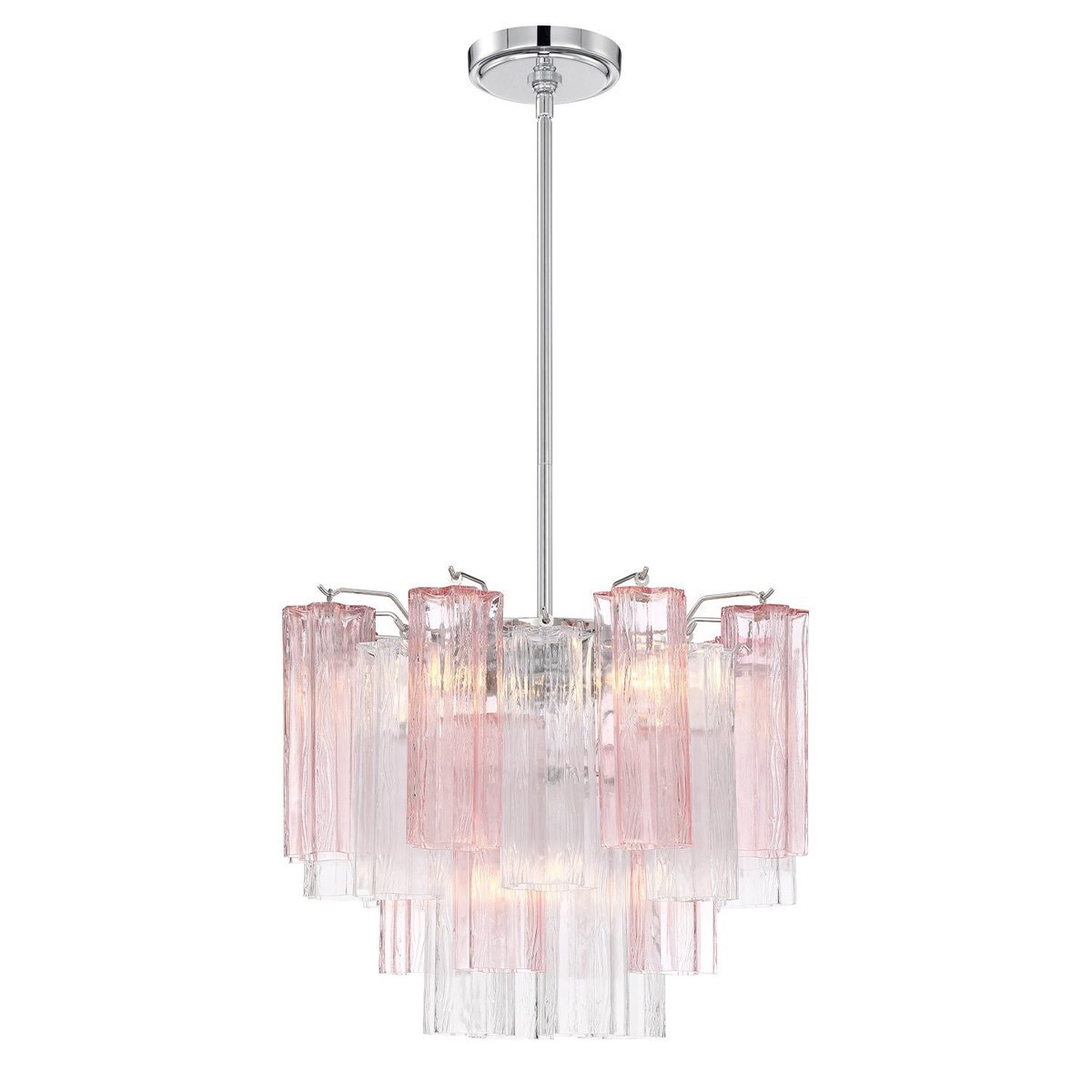 Aurora Murano Chandelier Glass Tube Layered Amber - Blowlighting