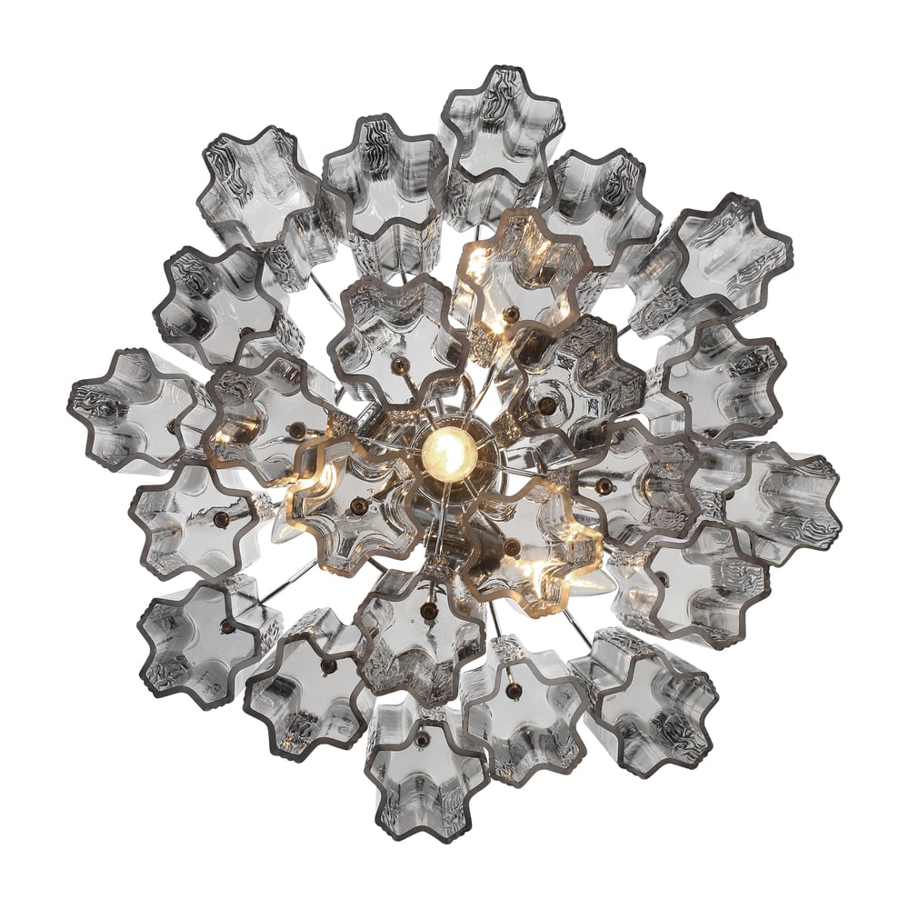 Aurora Murano Chandelier Glass Tube Layered Amber - Blowlighting