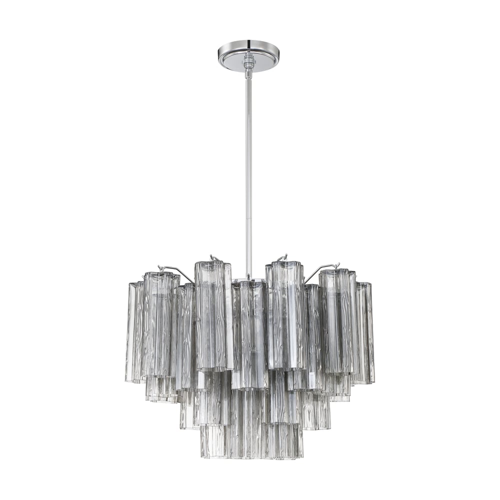 Aurora Murano Chandelier Glass Tube Layered Amber - Blowlighting