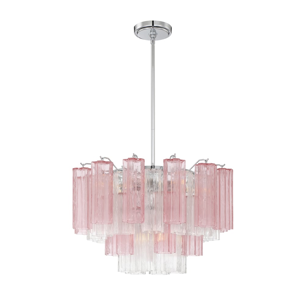 Aurora Murano Chandelier Glass Tube Layered Amber - Blowlighting